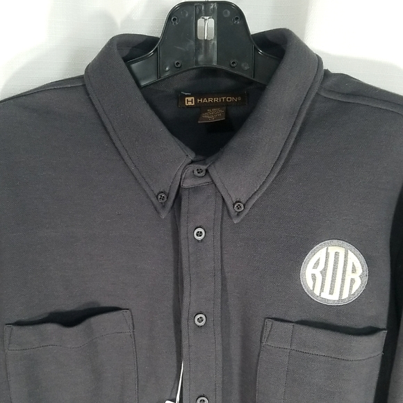 Harriton Adult Stainblock charcoal Shirt. L - Picture 3 of 13